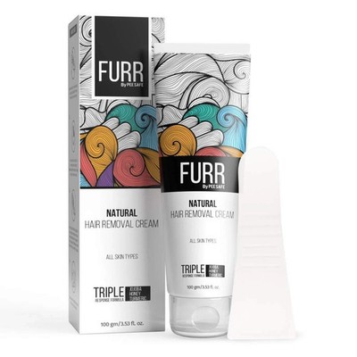 FURR Natural Hair Removal Cream -100gm/Vitamin E Turmeric, Honey, Jojoba Oil