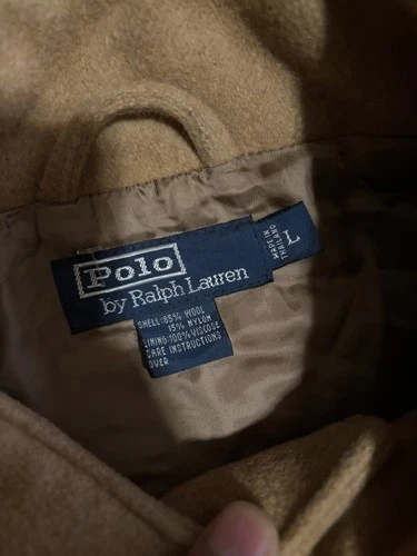Vintage Polo Ralph Lauren Wool Harrington Jacket Mens Large Camel Tan Full Zip image 11