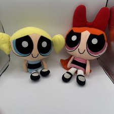 Vintage Powerpuff Girls Plush Set Blossom Bubbles Multibrink Cartoon Network