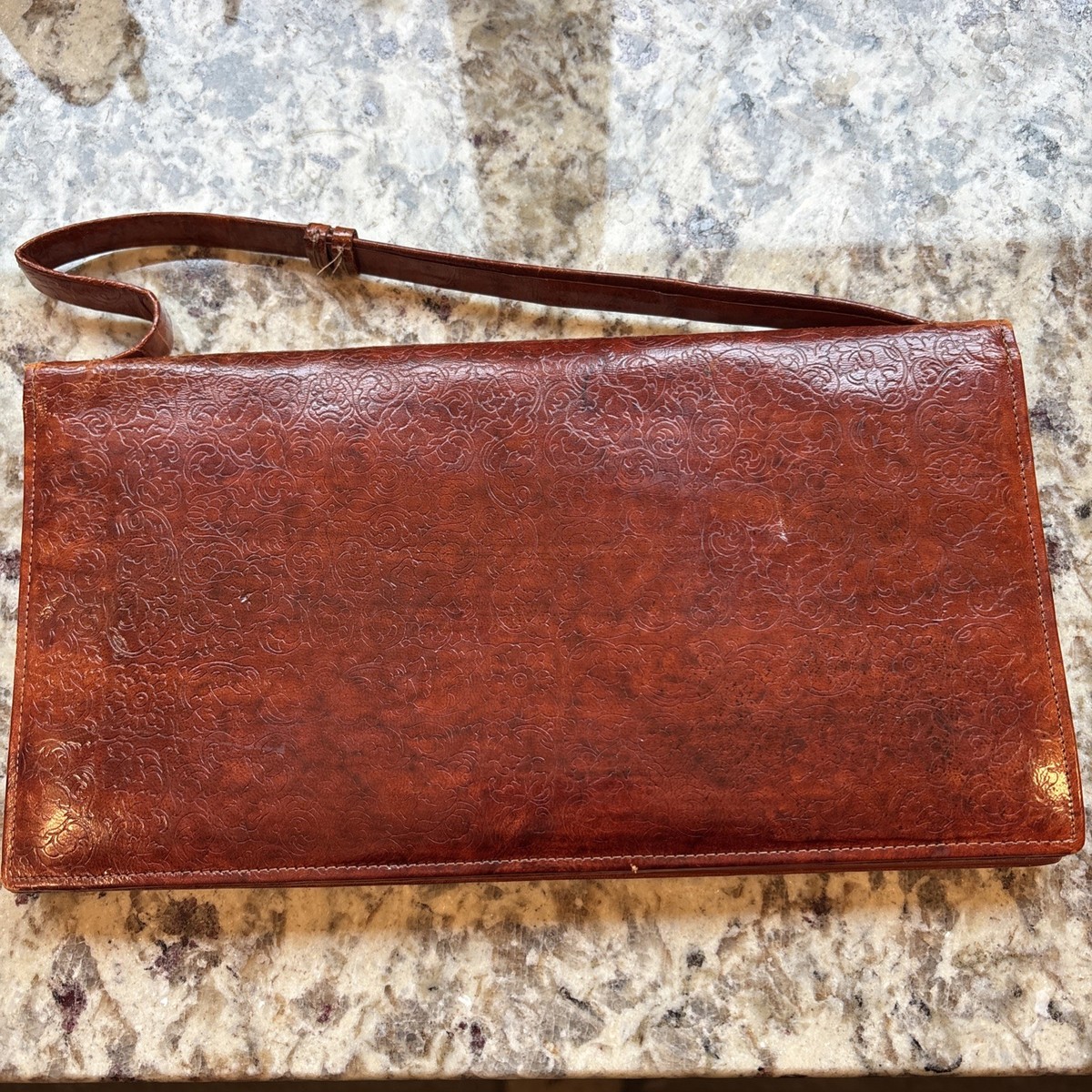 Vintage A. Antinori Roma Brown & Gilt Leather Purse View 5