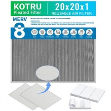 20x20x1 Air Filter, Reusable Air Filter - MERV 8, Washable Aluminum Permanent El