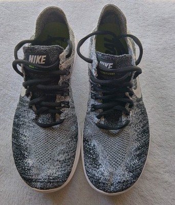 Nike Free RN Flyknit 2017 Women's Running Shoes Black White Oreo Size 6.5 880844