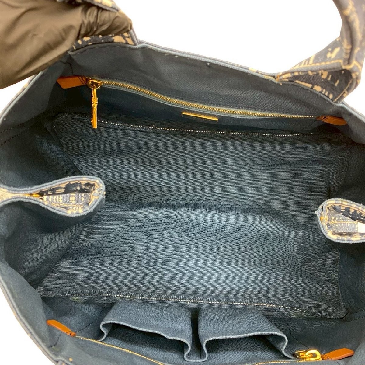 Item Bag with Card PRADA CANAPA Triangle Logo Plate Hardware Denim Pattern C thumbnail 10