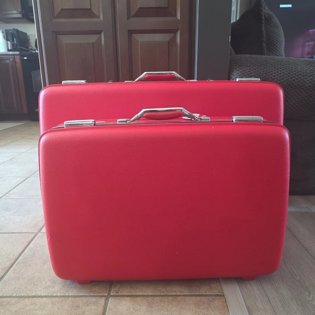 Red Plastic Vintage Suitcases Travel Accessories for sale | eBay