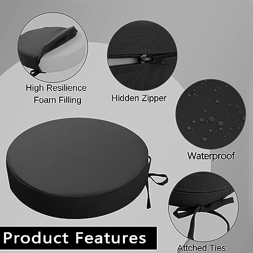 Outdoor Bistro Stuhl Kissen, 15”x15”x 3” dick 15" x 3" (2er Pack) schwarz - Bild 4 von 8