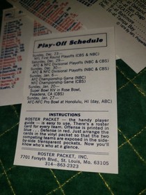 Mint Roster Packet NFL Teams 1979 Atari Sports  Complete Set 2600 nes football