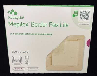 5 Sheets Mepilex Border Flex 6x6 Silicone Dressing NEW IN BOX Exp 2028