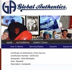 Chad Billingsley Signed Baseball Autograph Los Angeles Dodgers Global COA — photo 3