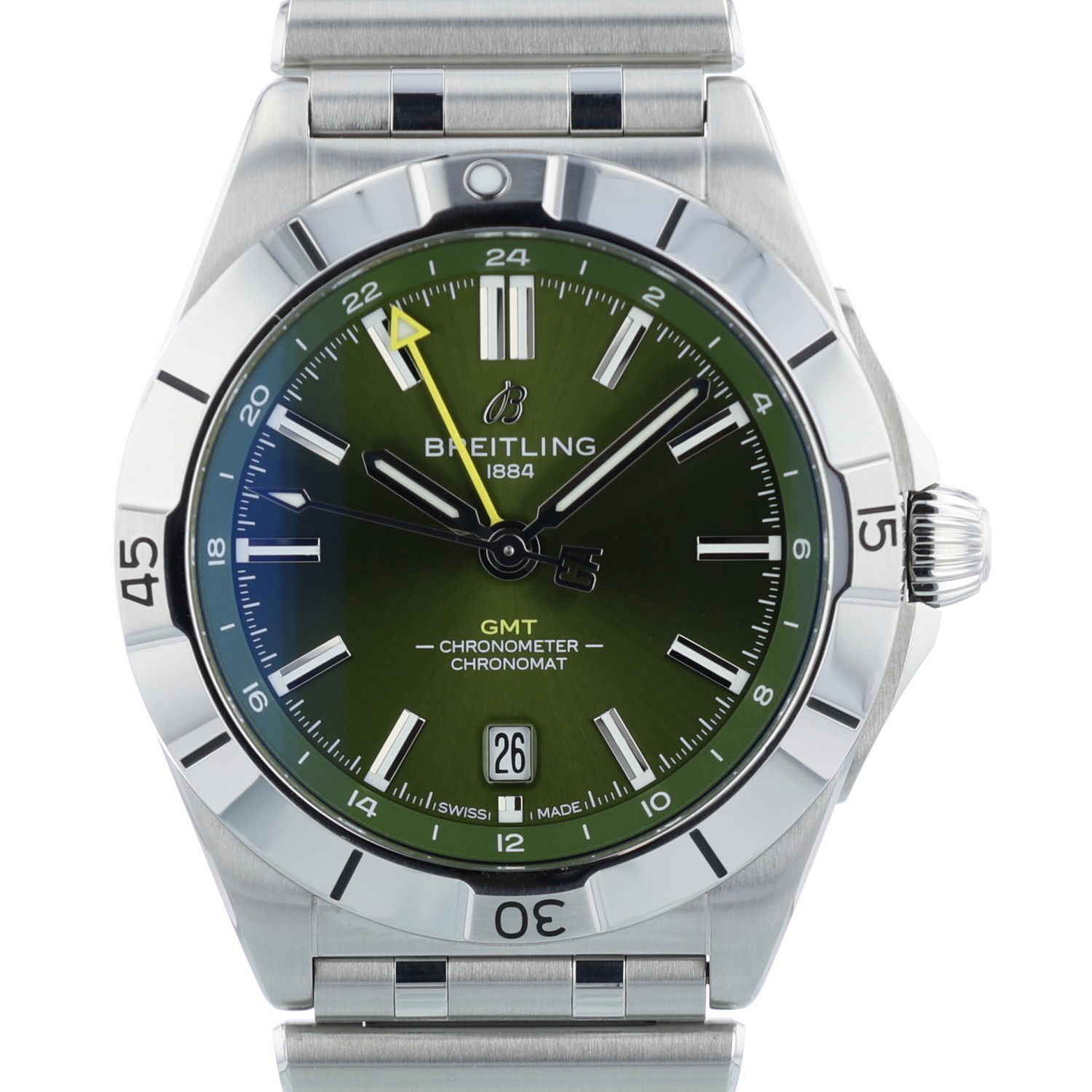Breitling Chronomat A32398 40mm Green Dial Stainless Steel 2025 Box and Papers