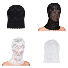 Women Headwear See Through Lace Mask Breathable Full Face Cover Halloween 1Pcs