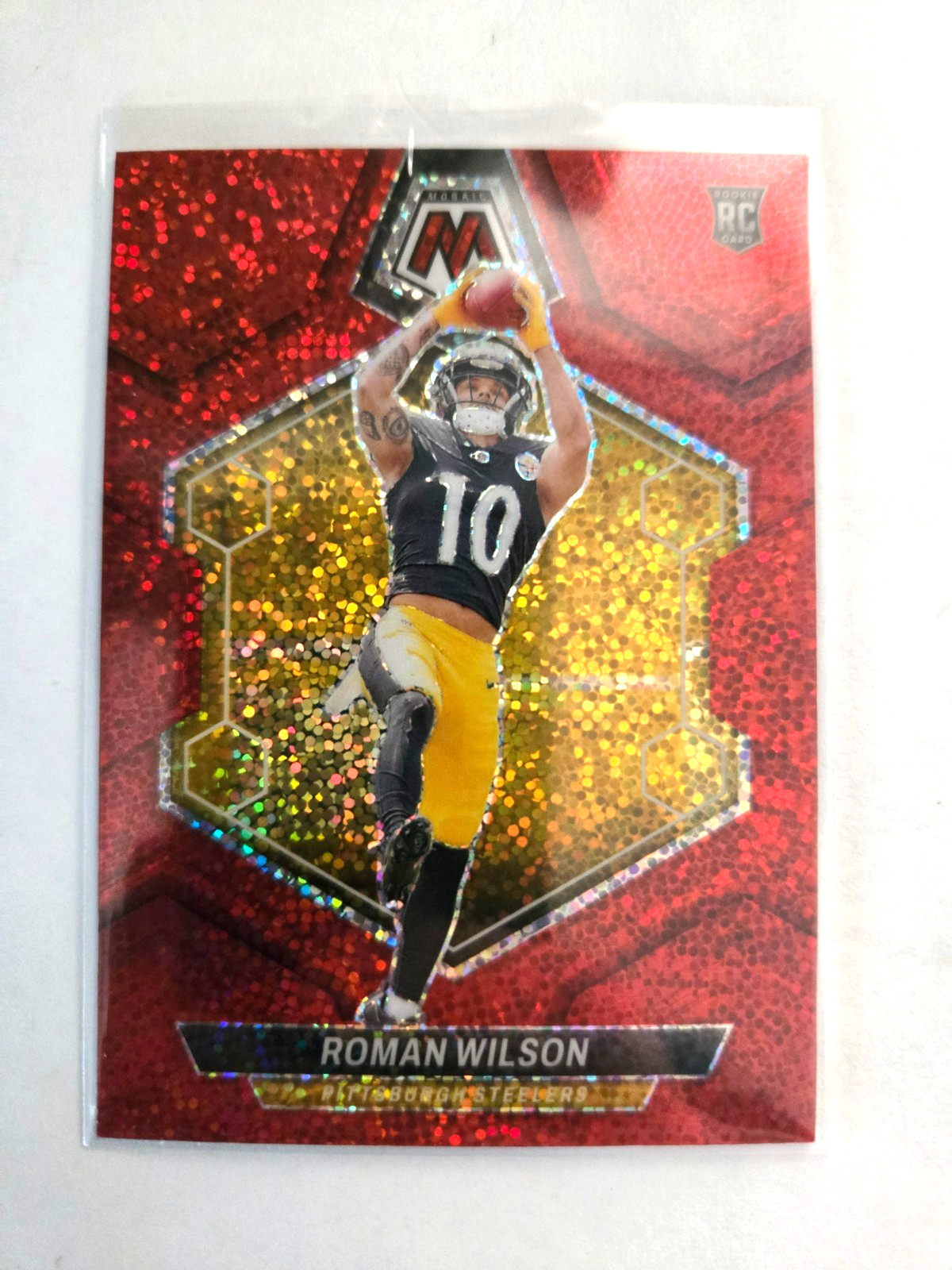 2024 Mosaic Roman Wilson RC Red Sparkle Prizm Rookie #369 Steelers