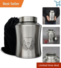 Large Silver Cremation Urn for Adult Human Ashes 160 lbs Memory Burial