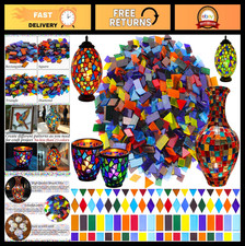 2400 Pcs Assorted Glass Mosaic Tiles for Crafts, DIY Projects, Home Decor Suppli