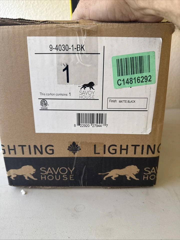 Aplique de baño Savoy House 9-4030-1 negro octava 5" W Foto 2 de 3