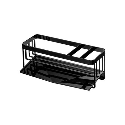 Yamazaki Spülzubehörhalter mit Ablauf, Schwarz - Organizer Tower aus Metall NEU