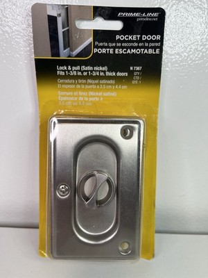 Prime-Line Pocket Door Lock & Pull Satin Nickel Silver N 7367 Metal