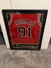 Dennis Rodman Autographed Chicago Bulls #91 Jersey Framed BAS Auth