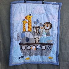 Bedtime Lamb Ivy Noah's Ark Baby Blanket Nursery Crib Decor Animal 35 X 44