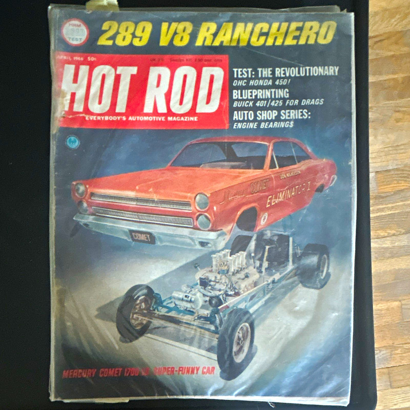Hot Rod Magazine April 1966 Issue "289 V8 Ranchero" Cover (Comet Cyclone)
