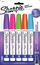 Oil-Based Paint Markers, Medium Point, Bright Colors, 5 Count - Great for Roc...