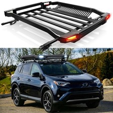 For Toyota Rav4 55 X 40 Rooftop Roof Rack Cargo Basket Carrier Cross Bars Led