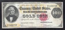 FR. 1208 1882 $100 &ldquo;BENTON&rdquo; GOLD CERTIFICATE NOTE VERY FINE+ *34 KNOWN RARE*