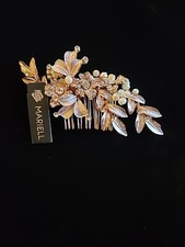 Rose Gold bridal hair comb With Pearls And Rhinestones