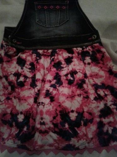 Girls Jordache 6-6x Overall Dress Overall top Multi color Skirt Pink Lace NWOT - Picture 3 of 5