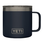 YETI Rambler Insulated Stainless Steel 14oz Coffee Mug Standard Lid Navy Blue