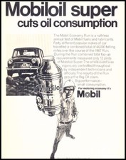 1967 Mobil Austin Mini Cooper UK Vintage Advertisement Print Art Car Ad D130