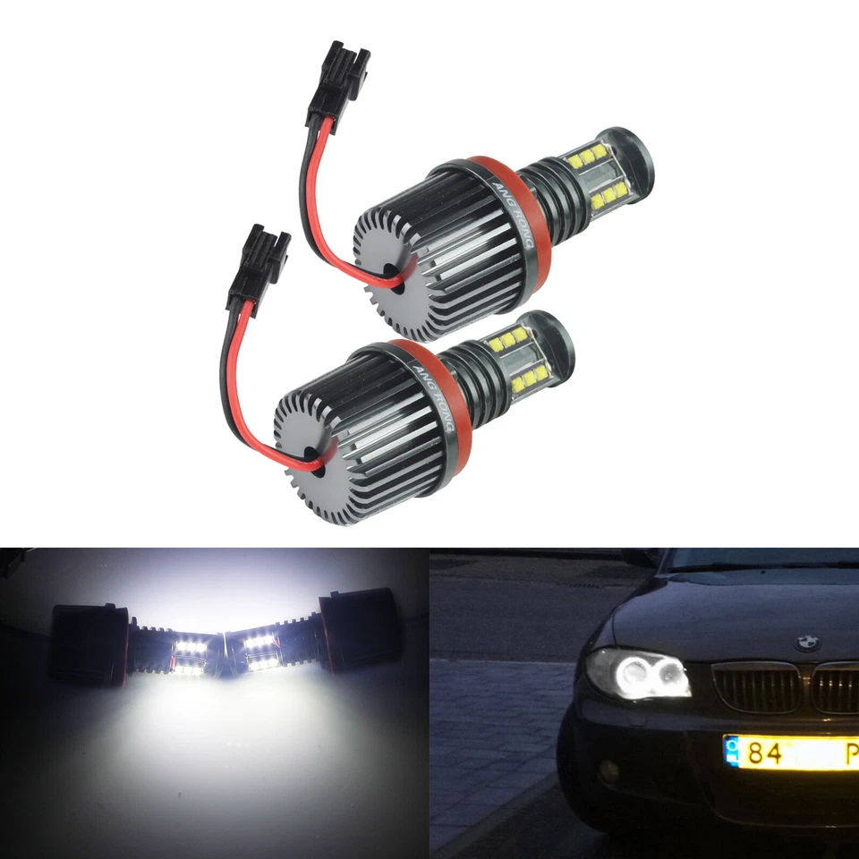2x 60W Angel Eyes LED Phare Avant Pour BMW E82 E87 E88 E84 X1 E70 X5 E72 E89 Z4 - Photo 2/4