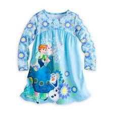  Disney Store Anna and Elsa Long Sleeve Nightshirt - New