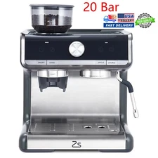 20 Bar Semi-Automatic Espresso Machine Coffee Maker With Milk Frother Steam Wand