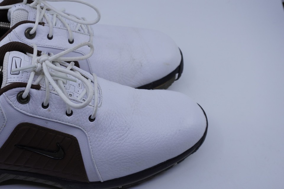 Men's Nike Zoom Trophy Golf Shoes White Brown Soft Spikes 379228173 Sz