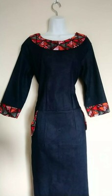 ankara and jeans gown