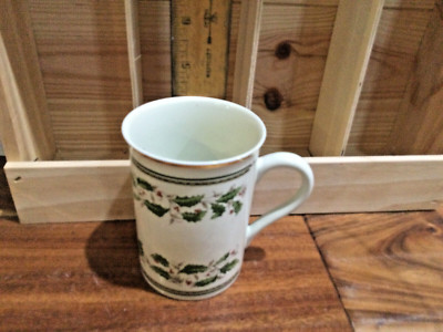 Konitz Germany Holly Holiday Home For The Holidays Porcelain Mug 4''X2 7/8''