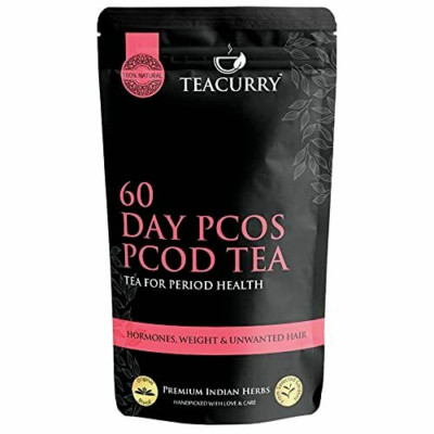 TEACURRY - 60 Days PCOS & PCOD Tea, Cures Acne, Facial Hair, Hair Loss 100 gm