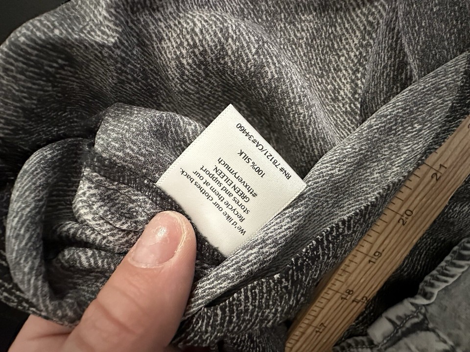 Eileen Fisher XXS Womens Scoop Neck Silk Tank Top Semi Sheer