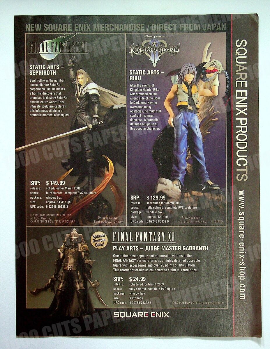 Final Fantasy VII XII Figures Square Enix 2008 Print Final Fantasy VII XII Figures Square Enix 2008 Print