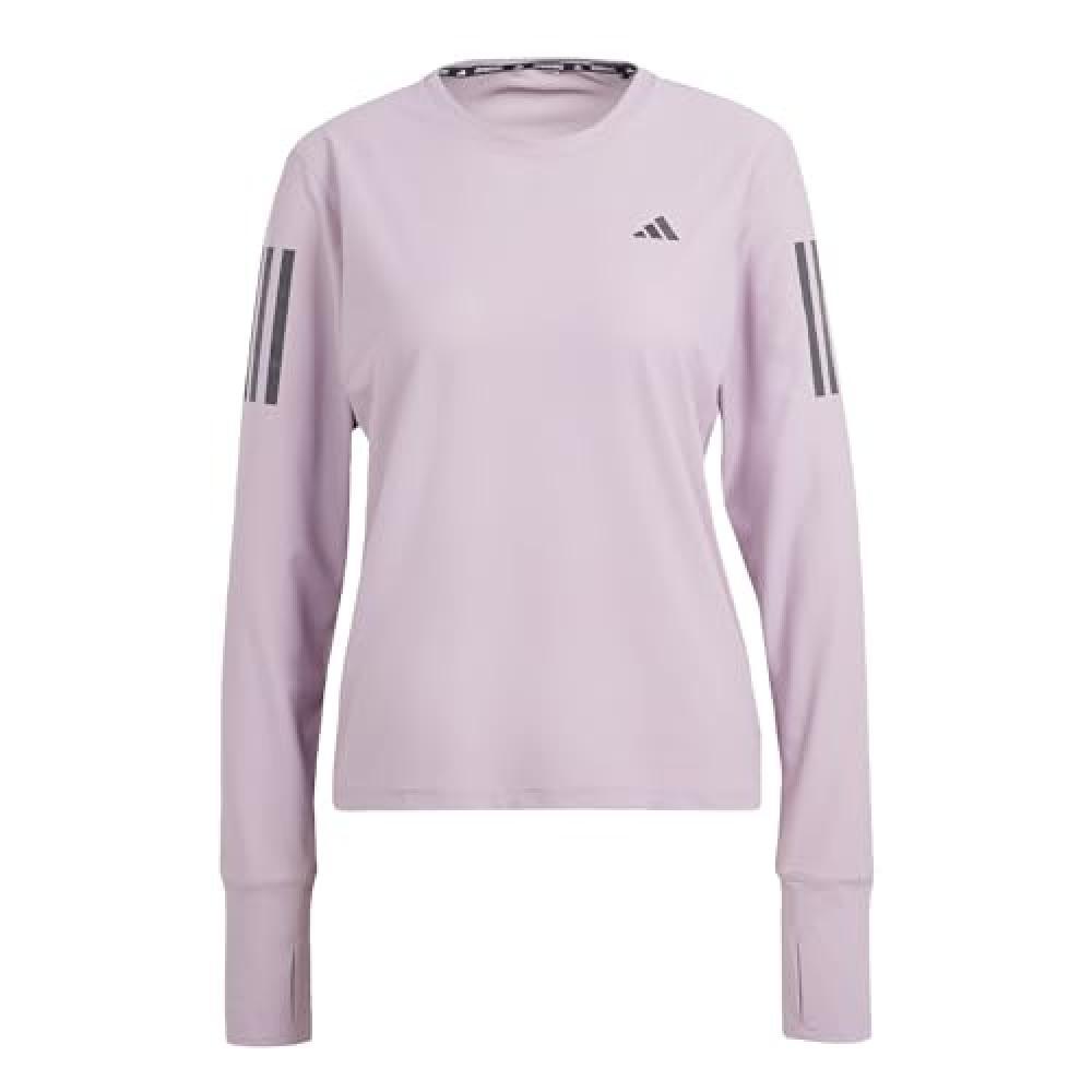 (TG. L) adidas Own The Run Long Sleeve Tee Maglietta, Preloved Fig, L Women's -