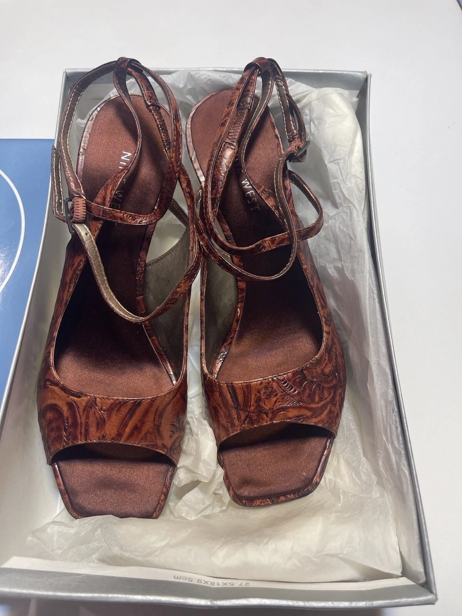 Nine west red wedge sandals 2025