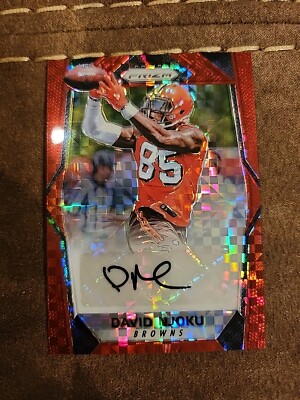 2017 Panini Prizm David Njoku Red Power Prizm #39/49 Autograph RC RA-DN Browns