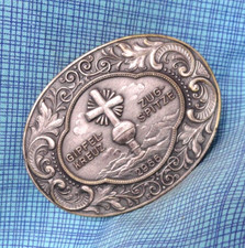 Zugspitze 2966 Golden Summit Cross Dress Belt Buckle Top Of Germany   .NOX501