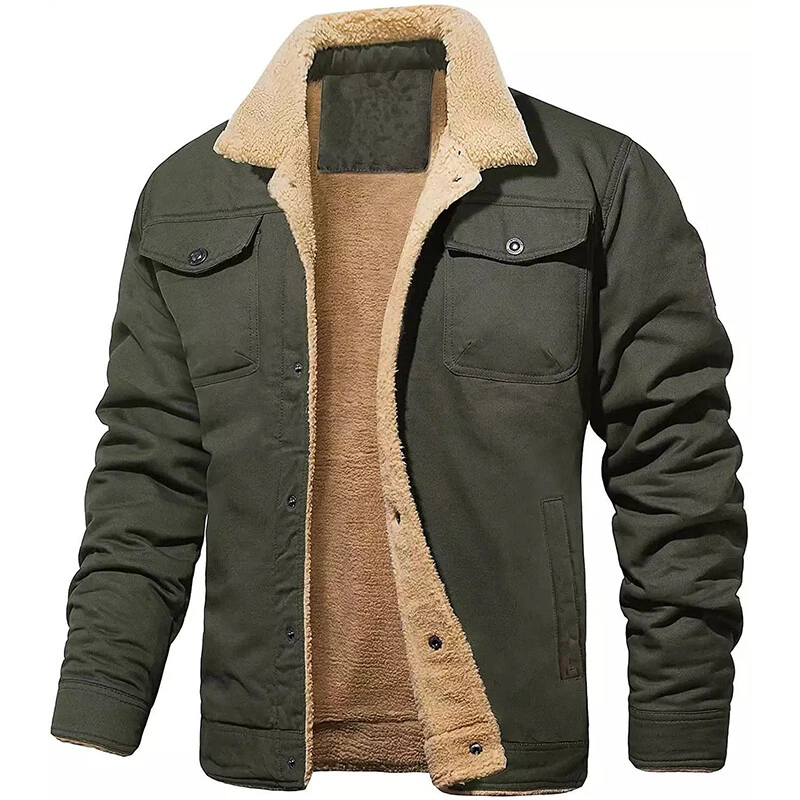 Mens khaki sherpa jacket cheap