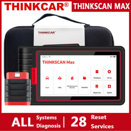 Scanner outil diagnotique scanner THINKCAR Thinkscan Max OBD2 tout système 28 fonctions de réinitialisation - Photo 1 sur 12