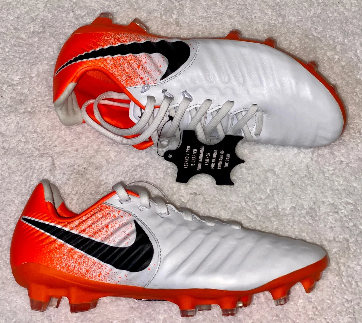 NIKE Tiempo Legend 7 Pro FG White Black Orange Soccer Cleats NEW Mens Youth  Sz 6 | eBay