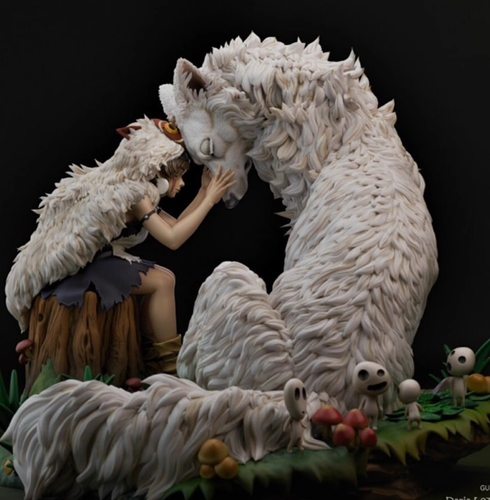 1-24-resin-princess-girl-w-wolf-unpainted-unassembled-4497-ebay