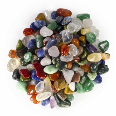 Natural Tumbled Brazilian Stone Mix - 50 Pcs - XX Small Size - 0.25