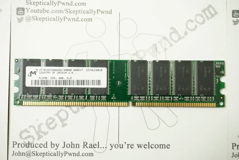 Micron RAM 512MB PC3200 mt16vddt6464ag-40bgb - Image 2 of 2