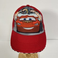 Disney Pixar Cars Hat Red Lightning Mcqueen Youth Adjustable Checkerboard Disney